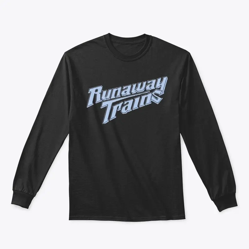 Runaway Trains Logo (blue on black)